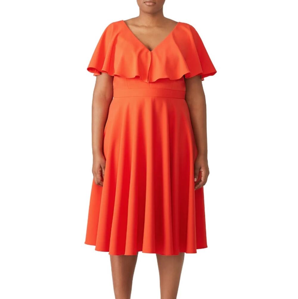 JAY GODFREY X RTR Orange Ruffle Beth Fit & Flare Dress Size 10Fallcore